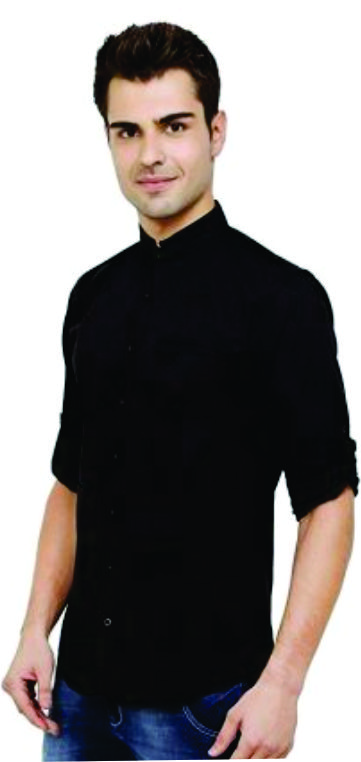 Camisa de hombre negra manga larga